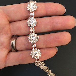 Ouro rosa strass guarnição pelo quintal-atacado ouro rosa noiva guarnição cupchain cinto de noiva-fino cristal strass guarnição-bolo bandas tr24rg