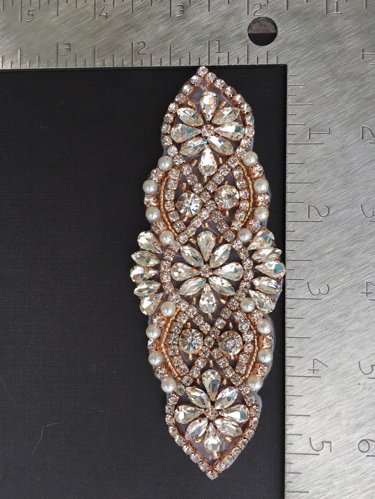 Rose Gold Rhinestone Applique Wholesale Bridal Trim DIY Etsy