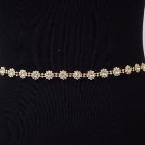 Ouro fino strass guarnição pelo quintal-atacado estreito nupcial guarnição ouro cupchain cinto de noiva-fino cristal strass guarnição-bolo bandas tr24