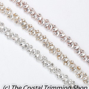 Rhinestone Trim by the Yard Wholesale Bridal Trim-Bridal Belt Thin Crystal Rhinestone Trim Sew-On Rhinestone Applique Tr90M image 2