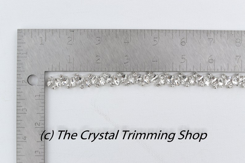 Rhinestone Trim by the Yard Wholesale Bridal Trim-Bridal Belt Thin Crystal Rhinestone Trim Sew-On Rhinestone Applique Tr90M image 7