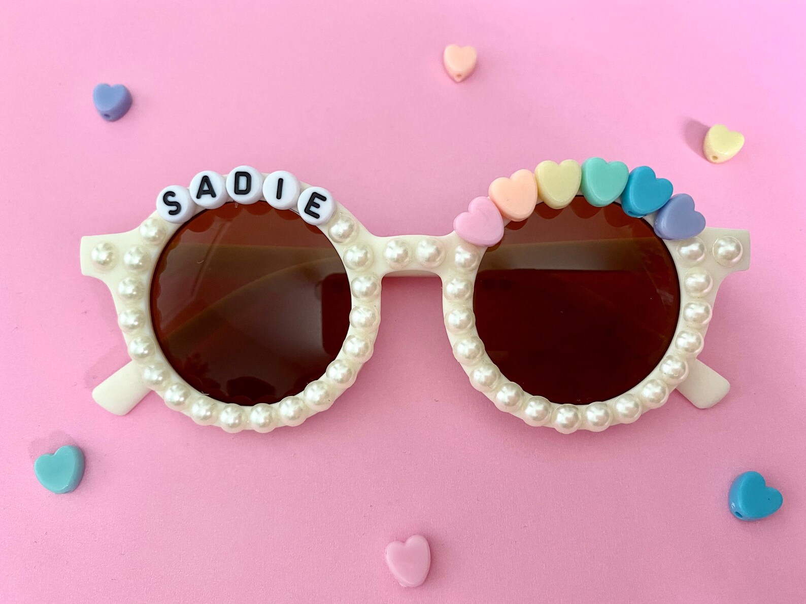 Kids and Adults Personalized Beaded Sunglasses Etsy
