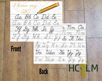 I know my ABC's Cursive, Kids tracing sheet Handwriting, ABC's tracing Sheet, Alphabet Sheet, I can trace, My ABC's, I know how to write