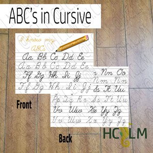 I know my ABC's Cursive, Kids tracing sheet Handwriting, ABC's tracing Sheet, Alphabet Sheet, I can trace, My ABC's, I know how to write