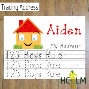 Kids Address Tracing Worksheet Learn your Address I know my | Etsy
