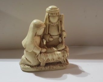 Nativity, Small Nativity, Resin, Nativity with Card, Nativity Scene, Religious Home Decor