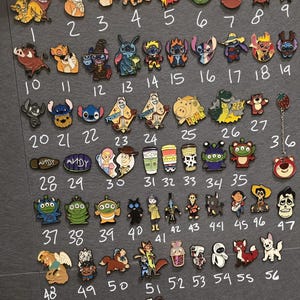 Disney Enamel Pin, Disney Pin, Enamel Pin, toy story, Stitch, lion king, Caroline, all dogs go to heaven, Wall-e, Bambi, bolt, coco