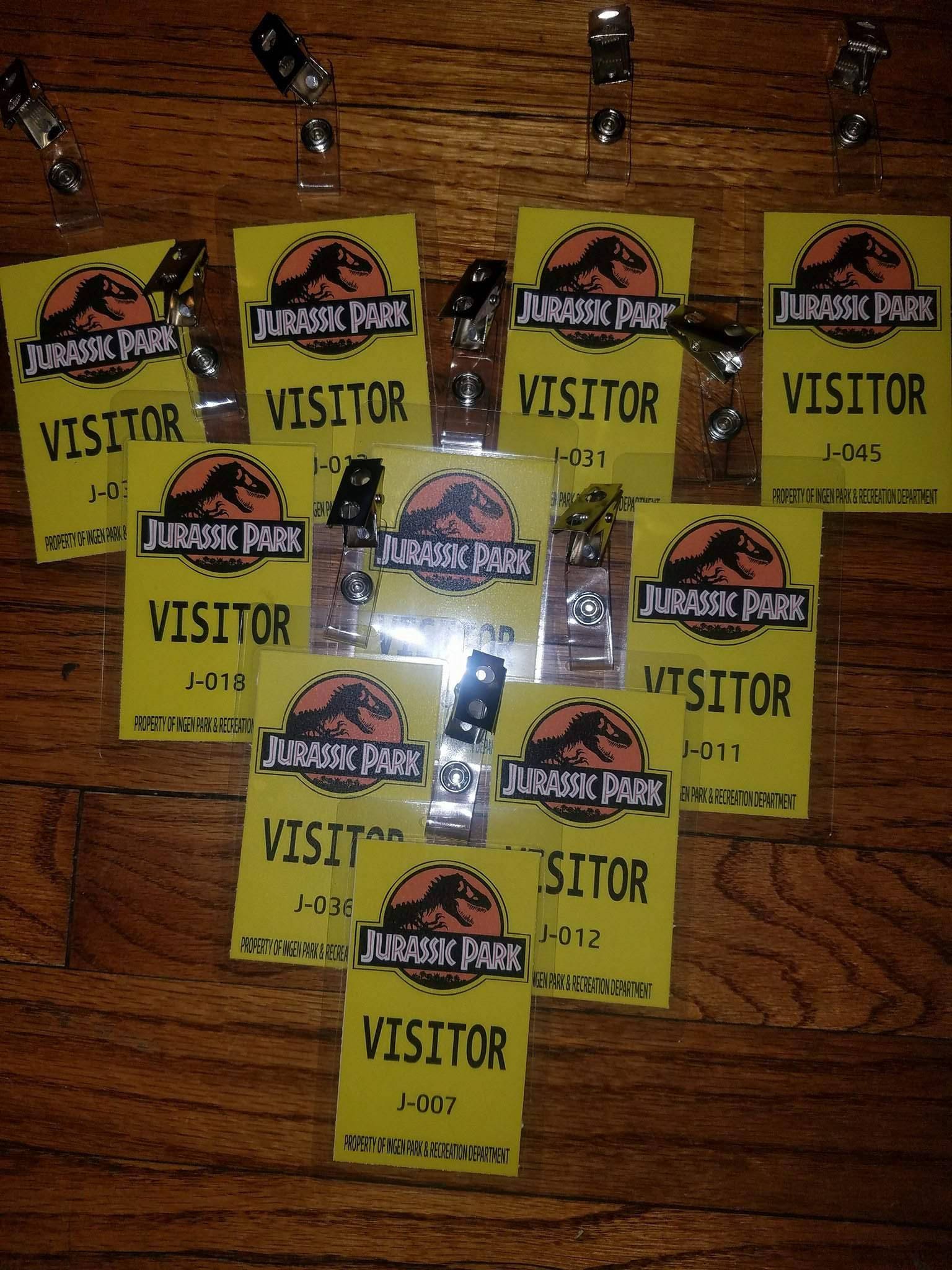 Jurassic Park Jurassic World Badges Visitors Badges VIP Visitors Badg…