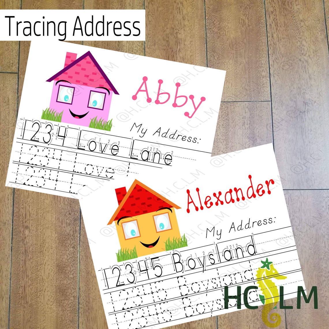Kids Address Tracing Worksheet Learn Your Address I Know My Etsy