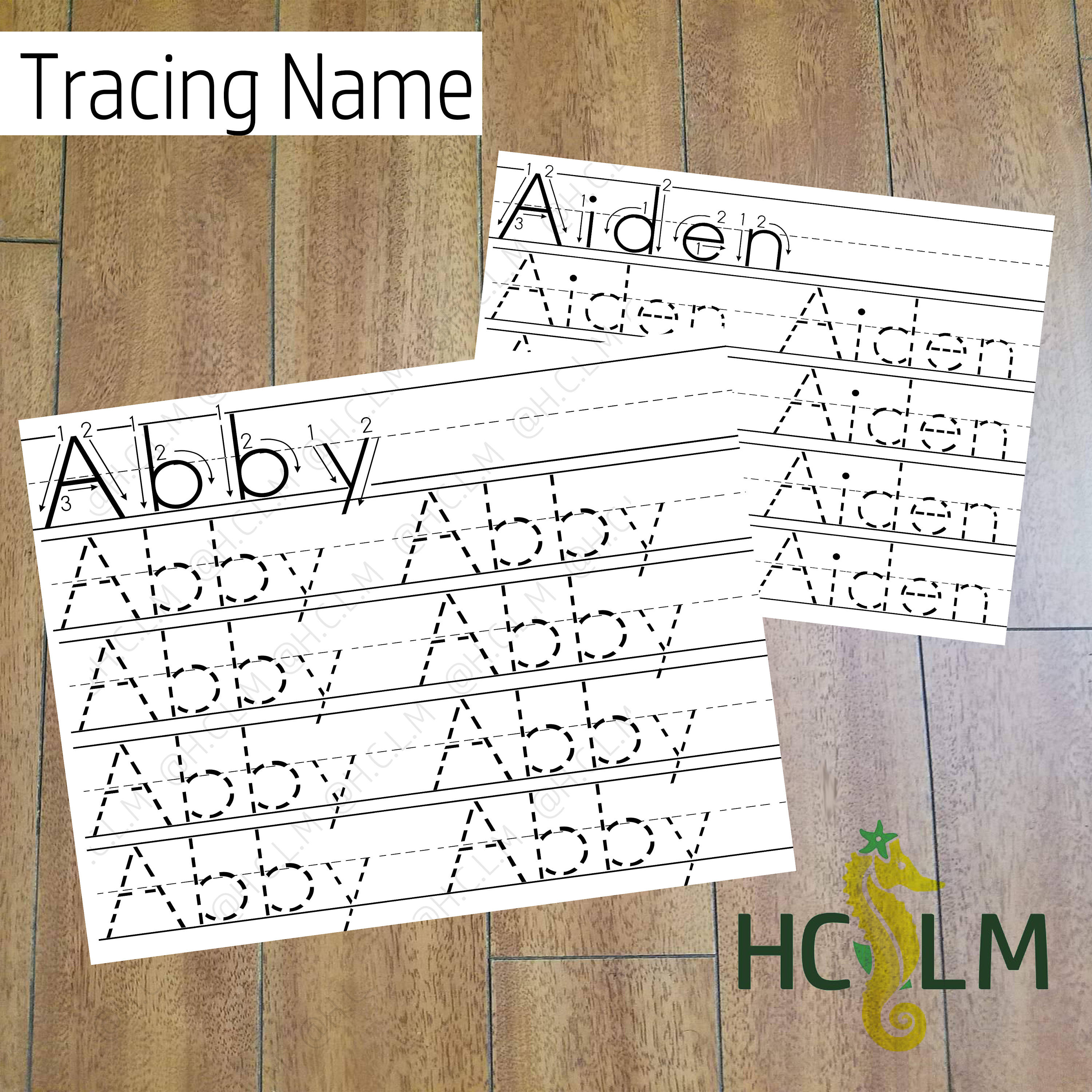 kid name tracing worksheet learning to write child name etsy