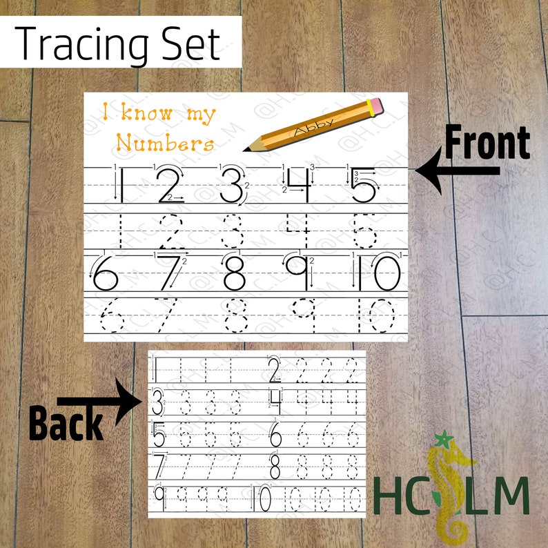 kids name tracing worksheet set learning to write etsy
