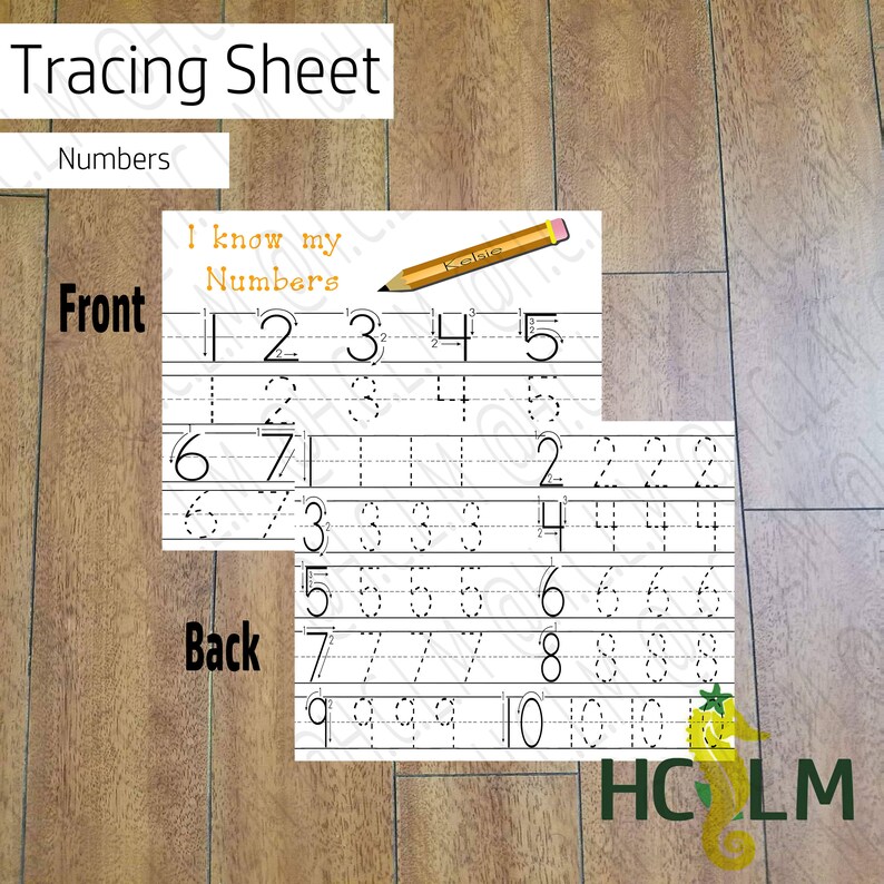 kids name tracing worksheet learning to write childrens etsy