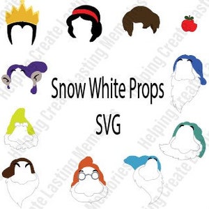 Snow White Props, Snow White Party, SVG, Cricut File, Cutting File, Snow White Theme, Snow White and the Seven Dwarfs, Princess Party, Props