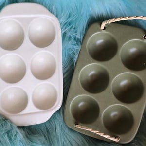 Ceramic Egg Holder, Egg crate, Egg Display, Egg Holder, 6 piece Egg holder, Countertop egg tray, Half a dozen Egg Tray