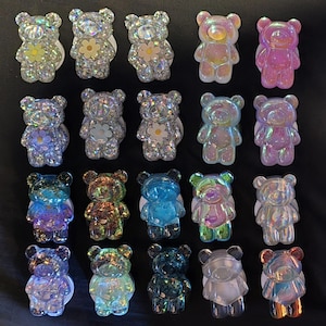 Gummy bear phonegrip, teddy bear phonegrip, color changing bears, cute phonegrips, phone holder, phone socket