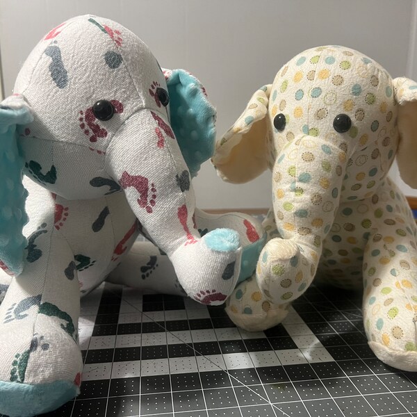 Receiving blanket stuffed animal, keepsake elephant, bear, giraffe, rocket ship, dolphin, octopus, memory stuffed animal