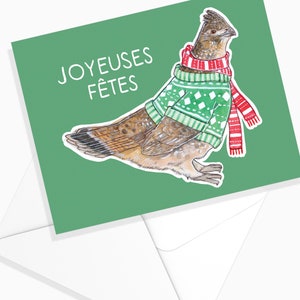 Carte de Souhaits Perdrix des Fêtes - Vert | Temps des Fêtes | Carte Noël | Papeterie de Noël | Carte de Voeux de Noël | Marie-Eve Arpin