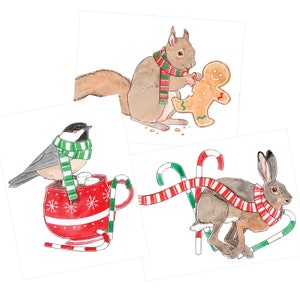 Hare / Bird / Squirrel Greeting Card | Holidays | Christmas Card | Christmas stationary | Christmas Greeting Card | Marie-Eve Arpin