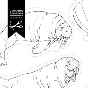 Guirlande à faire soi-même | Les Morses | Bricolage enfant | DIY | Marie-Ève Arpin | À imprimer | Illustration Québec