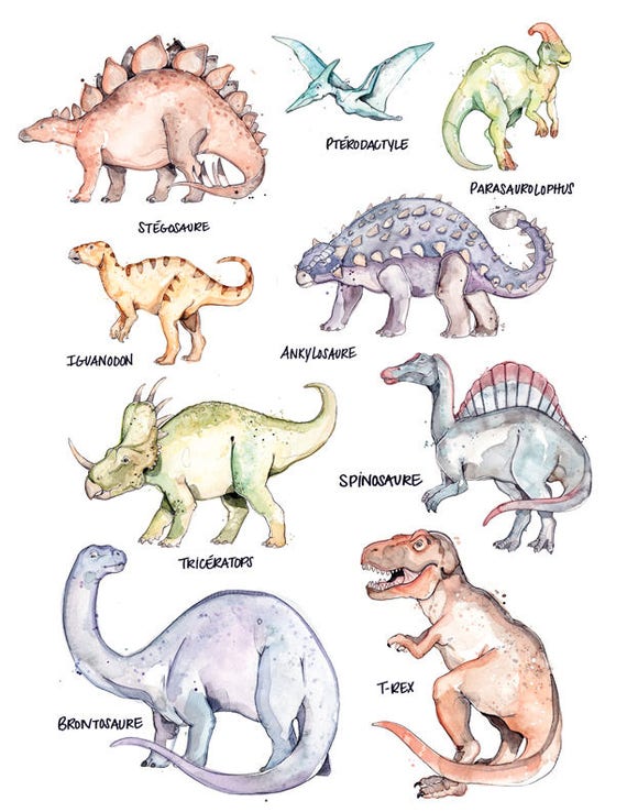 Dinosaurs print by English School