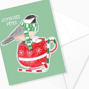 Bird and Mug Greeting Card | Holidays | Christmas Card | Christmas stationery | Christmas Greeting Card | Marie-Eve Arpin