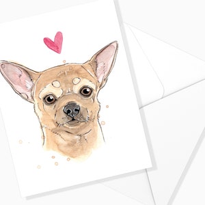 Carte de Souhaits Chihuahua | Papeterie de Chien | Illustration Chien | Fait au Québec | Carte de Chien | Canin | Aquarelle Chien