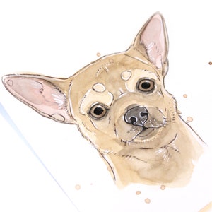 MINI WATERCOLOR - Chihuahua | Original Work | Unique Watercolor | Canine Art | Dog Breed | Marie-Eve Arpin | Made in Quebec