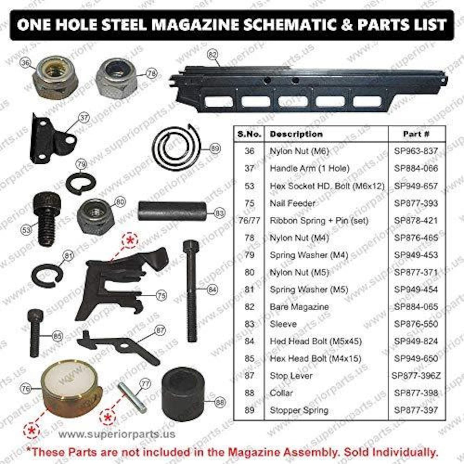 Framing Gun Superior Parts SP 885-827 Aftermarket Magazine