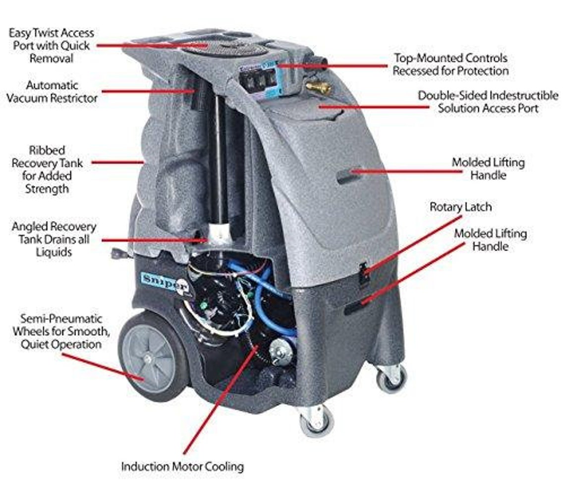 Sandia Extractor, Hot and Cold Water Carpet Cleaner, 802100H Dual 2 Stage Vacuum Motor Etsy