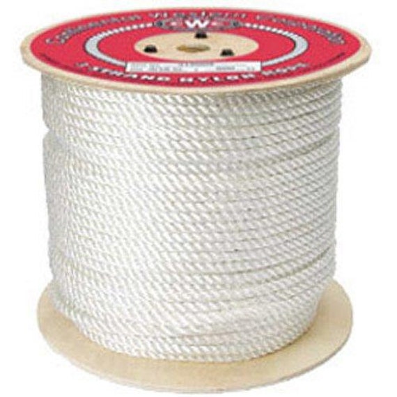 3-strand Nylon Rope 1/2 X 600 Ft, White 