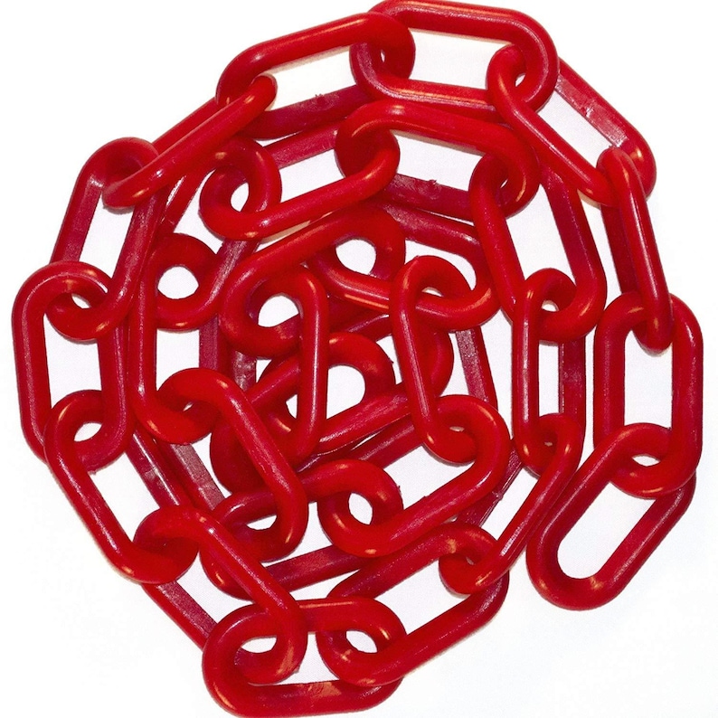 100 feet-Red 1 Plastic Chain