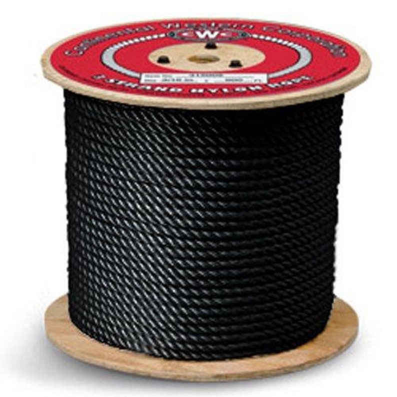 CWC 3-strand Nylon Rope 1/4 X 600 Ft Black - Etsy