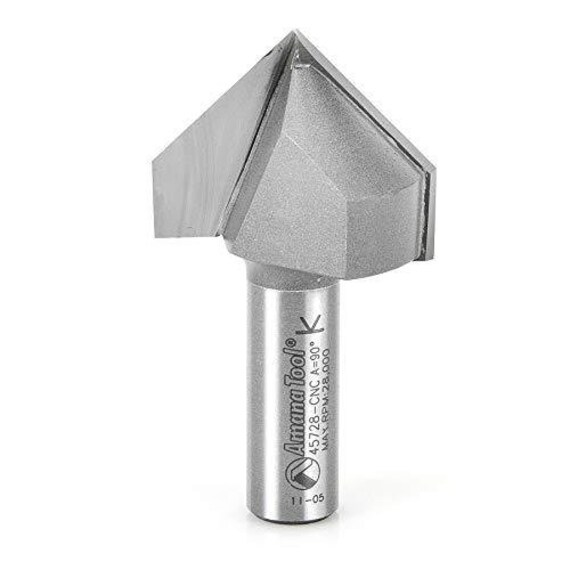 3 NEW 1//4/" D 90 degree V-groove Carbide Tipped Router Bit 1//4/" Shank qw