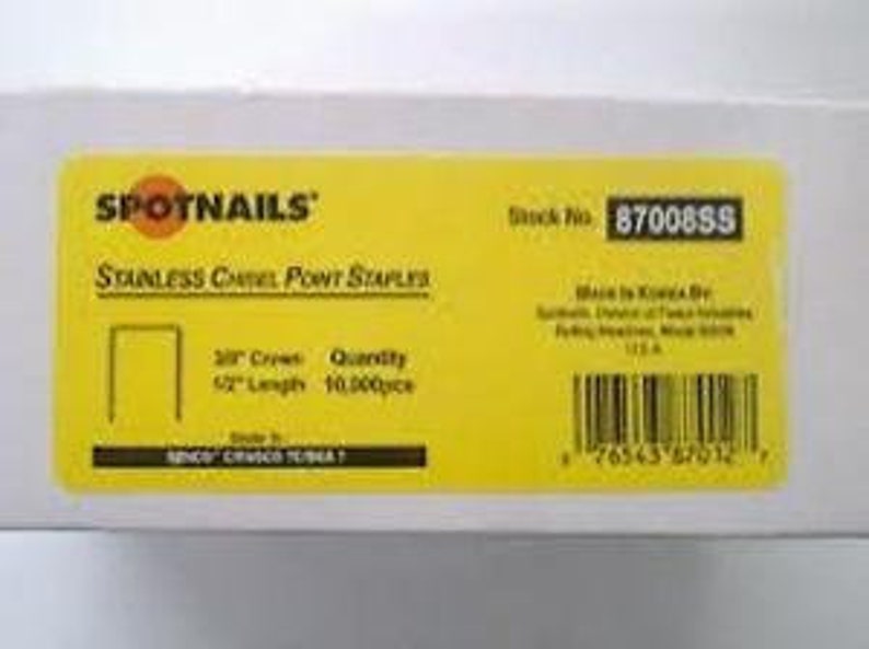 Spotnails 5016C Stainless Steel Staple 5M 20 Gauge 1/2 Wide 1/2 Crown