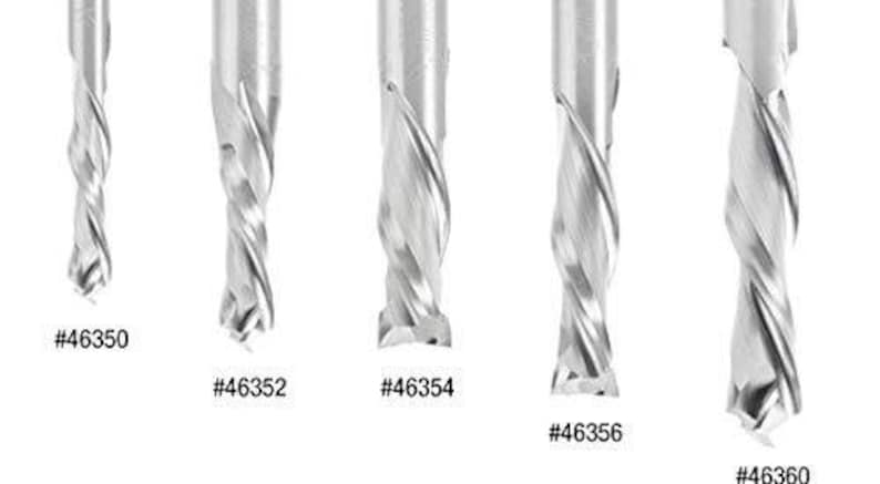 Amana Tool 46350 Cnc Sc Mortise Compression Spiral 14 D X 1 Ch X 14 Shk X 2-12 Inch Long 2 Flute Router Bit