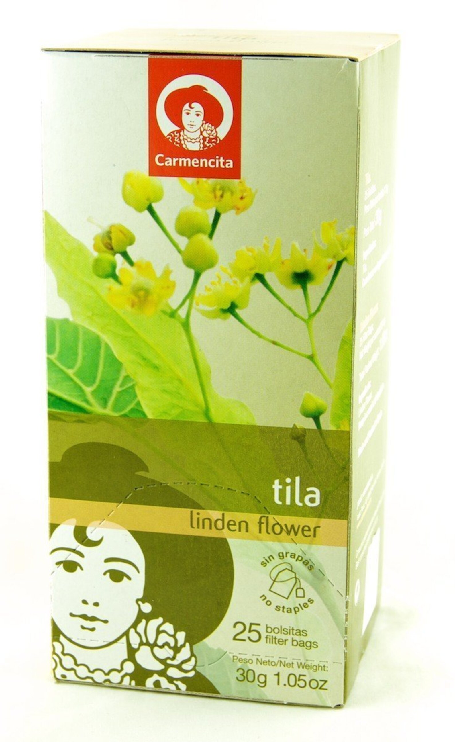 Carmencita Spanish Linden Flower Tea tila / Tilo 25 Tea Bags 1.05oz 6