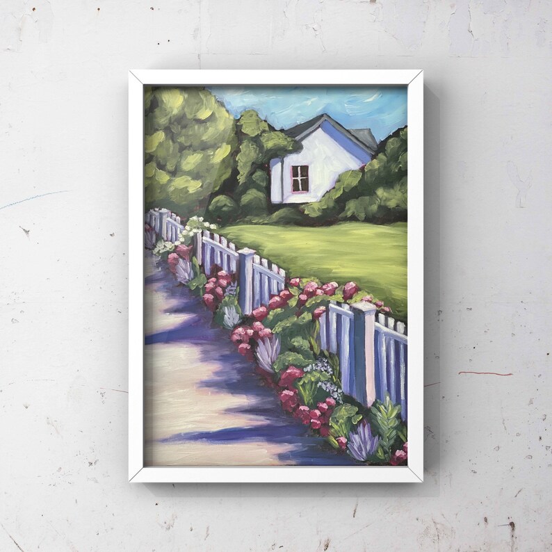 Cape Cod House, Oil Painting On shops Stretched Canvas, unframed