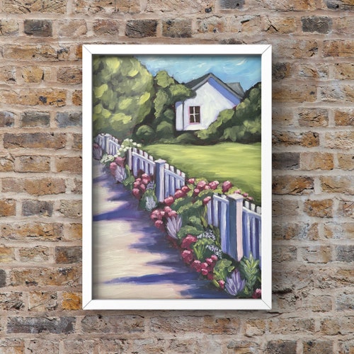 Cape Cod House, Oil Painting On shops Stretched Canvas, unframed
