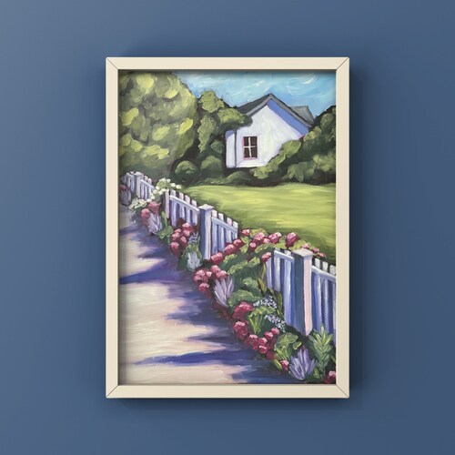 Cape Cod House, Oil Painting On shops Stretched Canvas, unframed