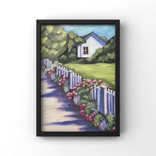 Cape Cod House, Oil Painting On shops Stretched Canvas, unframed