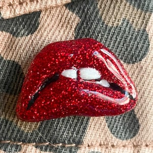 Rocky Horror Picture Show Lips pin - rhps red lips brooch - frank n furter  - Tim curry -