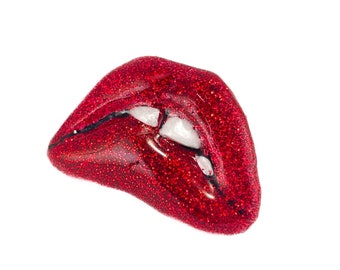 Rocky Horror Picture Show Lips pin; rhps iconic pin brooch, frank n furter, tim curry, geek gift for her