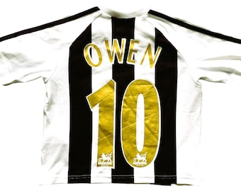 Vintage Adidas Newcastle Home Shirt 2005 -07 Owen 10 (very good) Kids 24-26 116