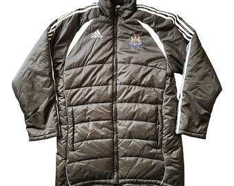 Vintage Newcastle United Bench Coat: Adidas 2000/01, Adults XS