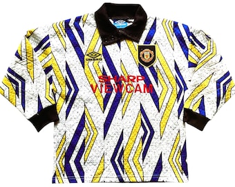 Vintage 1993 Man United Goalkeeper Jersey: Official Football Kit (Large Boys/XS)