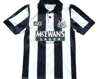 Camiseta vintage Asics Newcastle Home 1993-95 (buena) Original Talla mediana Niño