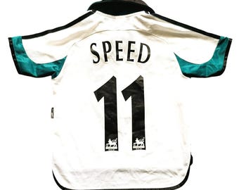 Vintage Adidas Newcastle Away Shirt 1999-00 Speed 11 (good) Small Boys 128