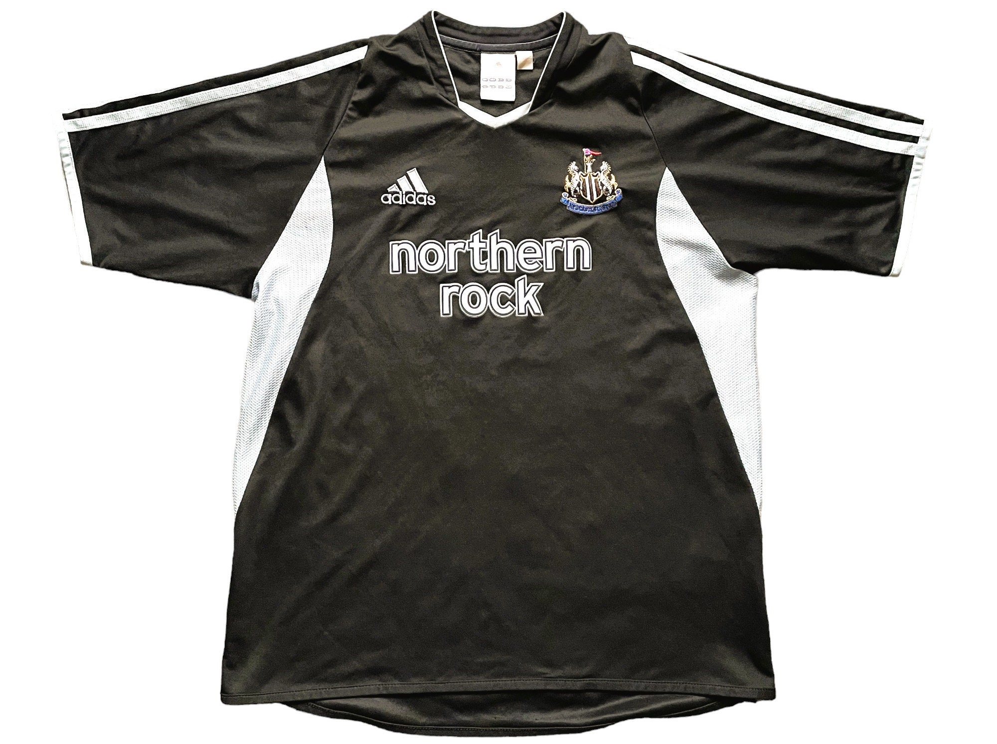 激レアNewcastle United シャツ northern rock 白黒 Newcastle United 2005 2006 2007 Adidas Northern Rock home
