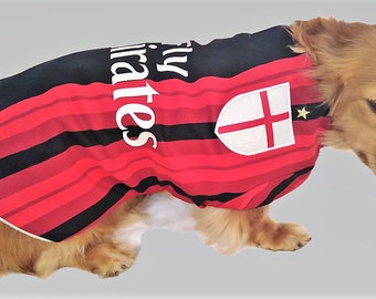 ANY Team DOG football shirt - upcycled from HUMAN shirts - Waterproof, Personalised Free. Please see Item Details below.