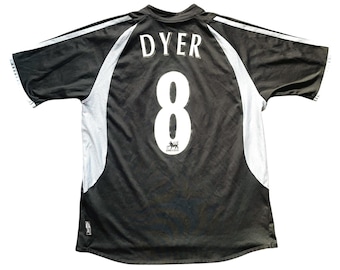 Vintage Adidas Newcastle Away Shirt 2003-04 DYER 8 (good) XS Adults / XL Youths 164